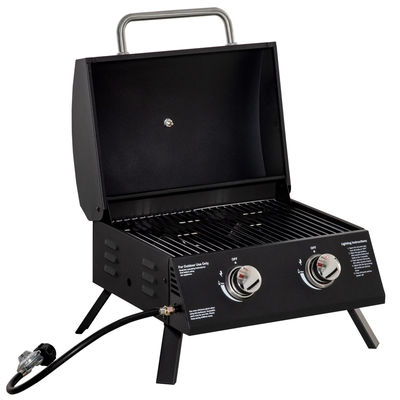 Outdoor Camping Tabletop BBQ Gas Grill with Foldable Legs and Double 2 Burner Propane