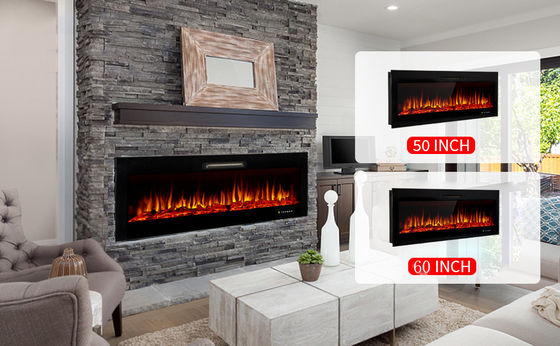 Decor Flame Electric Fire Place with 9 Flame Colors 40 Inch Wall Mounted and Recessed