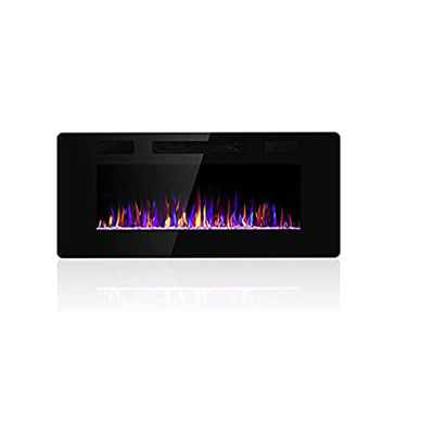 Customized Logo Acceptable Electric Fireplace Stove with 9 Flame Colors Wall Mounted