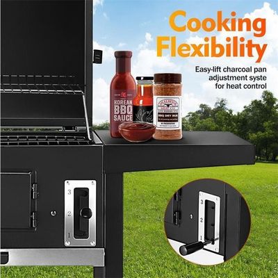 Large Smokeless BBQ Roaster Oven Portable Woodfired Camping Rotisserie Charcoal Grill