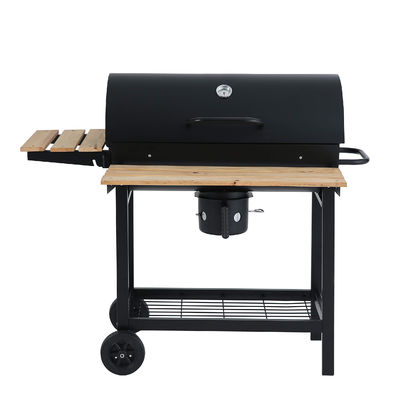 Adjustable Height Charcoal BBQ Grill Large Chicken Cooking Capacity Black Commercial