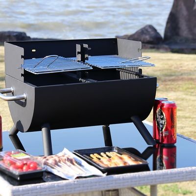 Easy Assembly Double Layer Charcoal Grill for Home Outdoor Barbecues Camping Traveling