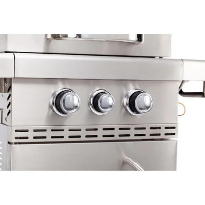 Black Large Capacity Stainless Steel Grills Trolly Barbecue with Gas Side Burner