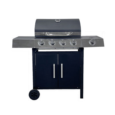 Outdoor Barbeque Gas Grills with Stainless Steel Side Table Custom Black 4 1 Bunners