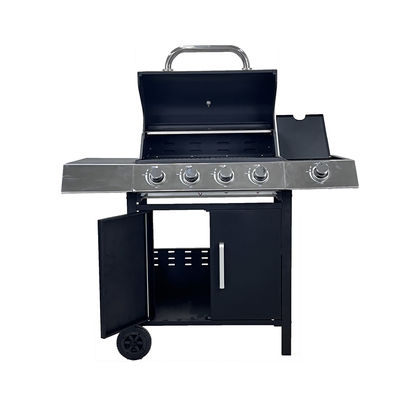 Outdoor Barbeque Gas Grills with Stainless Steel Side Table Custom Black 4 1 Bunners