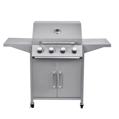 Outdoor Gas BBQ Grill with 4 Burners and Trolley Easily Cleaned Packing Size 73*68*48