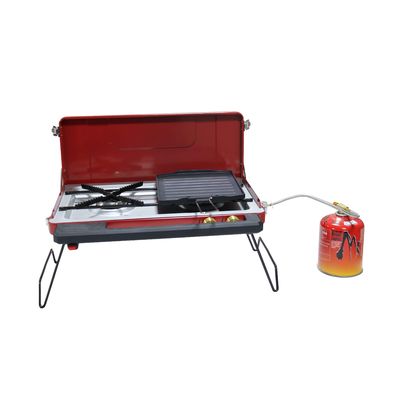 Outdoor Cooktop for Camping Small Gas Stove 2 Burner Durable and Disposable BTU 22000