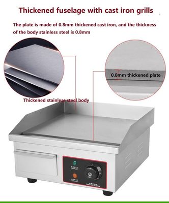 Stainless Steel Flat Bottom Table Electric Griddles for Kitchen Restaurant Equipment