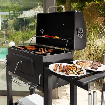36.5*48.5cm Side Shelf Stainless Steel Charcoal Barbecue Smoker Grill for Custom Logo