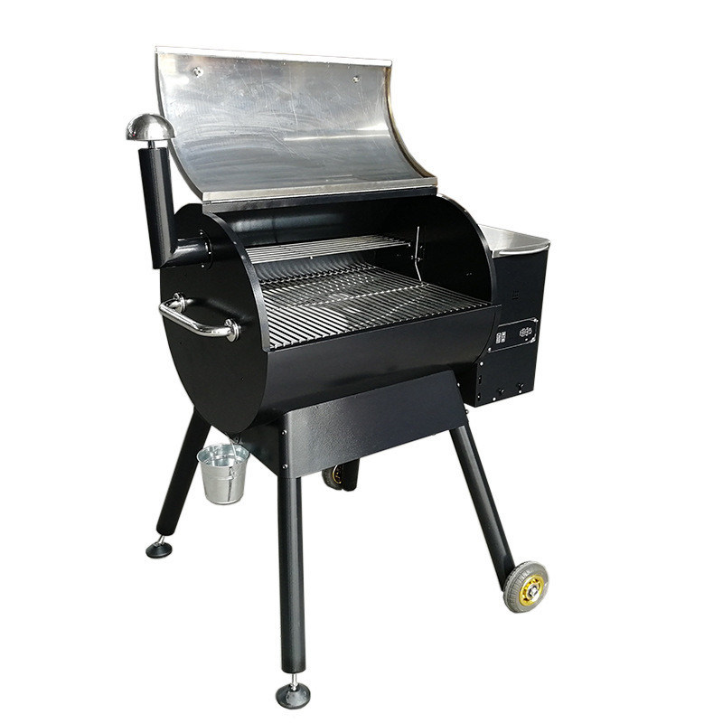 High Pressure Protection Device Barrel Electric Wood Pellet Smoker Trolley BBQ Grill