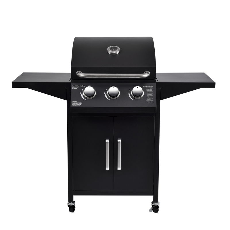 Stainless Steel Propane Rotisserie Gas BBQ Grill 3 Burners for Garden Outdoor Camping